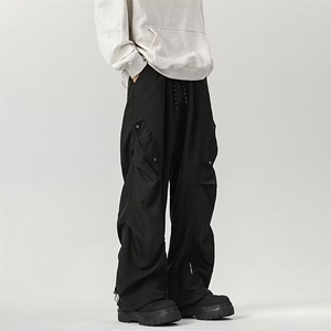 美式高街工装伞兵裤男夏季新款潮牌宽松复古直筒休闲裤子YK71/P38图片
