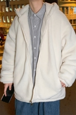 M9017P98港风外景休闲连帽纯色百搭羊羔毛外套学生棉衣情侣冬，男装棉衣，电商A026-1