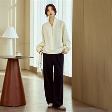 灰色卫衣套装女春高级感超好看立领纯色上衣直通宽松休闲裤两件套，女装卫衣/绒衫，梦懿尔