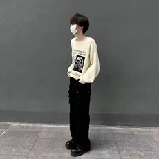 秋冬日系复古圆领毛衣套头男女美式慵懒保暖休闲宽松针织外套潮，男装针织衫/毛衣，星座506A