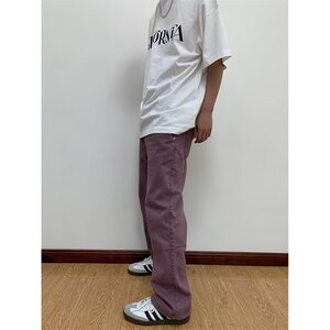 紫色裤春秋复古水洗牛仔裤男潮流风裤男装牛仔裤 网图 NT1734-P48图片