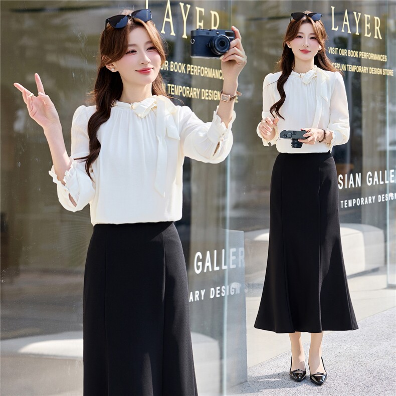 BAO现货2026春季新款时尚气质优雅立领减龄显瘦长袖百搭衬衣，女装衬衫，时尚俏佳人