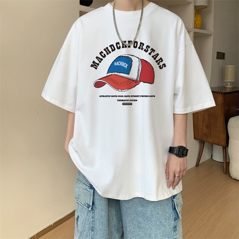 图案已注册夏季新款卡通印花短袖T恤男潮宽松半袖体恤衫D148/P25,男装T恤,电商B209
