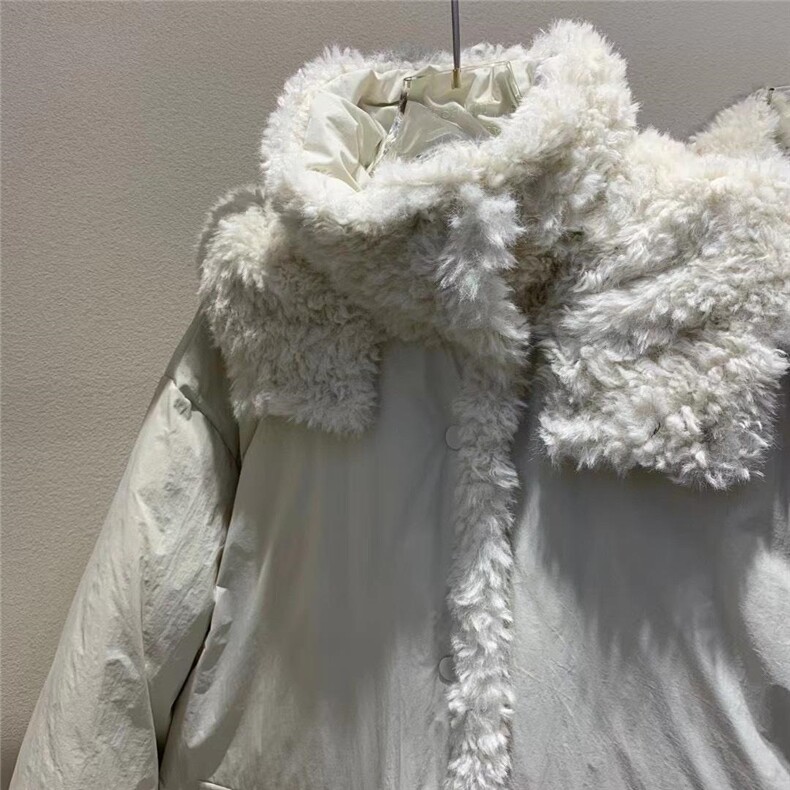 毛绒长款羽绒服，女装羽绒服，Queena PHoebe