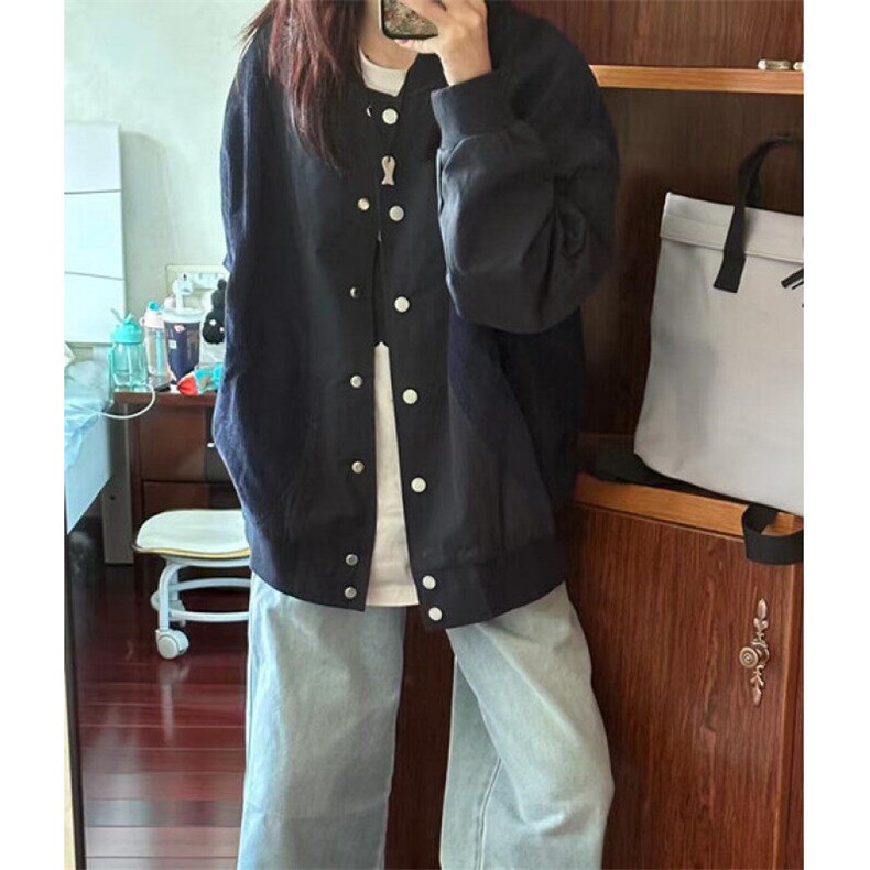 春季新款灯芯绒拼接棒球服外套男女小众设计感夹克 J676图片