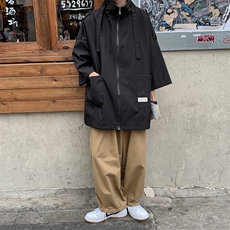 薄款夹克男女潮ins宽松百搭外套韩版潮流慵懒风七分袖上衣J12，男装夹克，电商A320