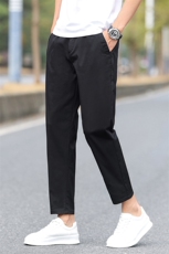 新款男士加绒加厚男装宽松百搭休闲弹力九分裤D9015-P45加绒P55，男装卫衣，星座509