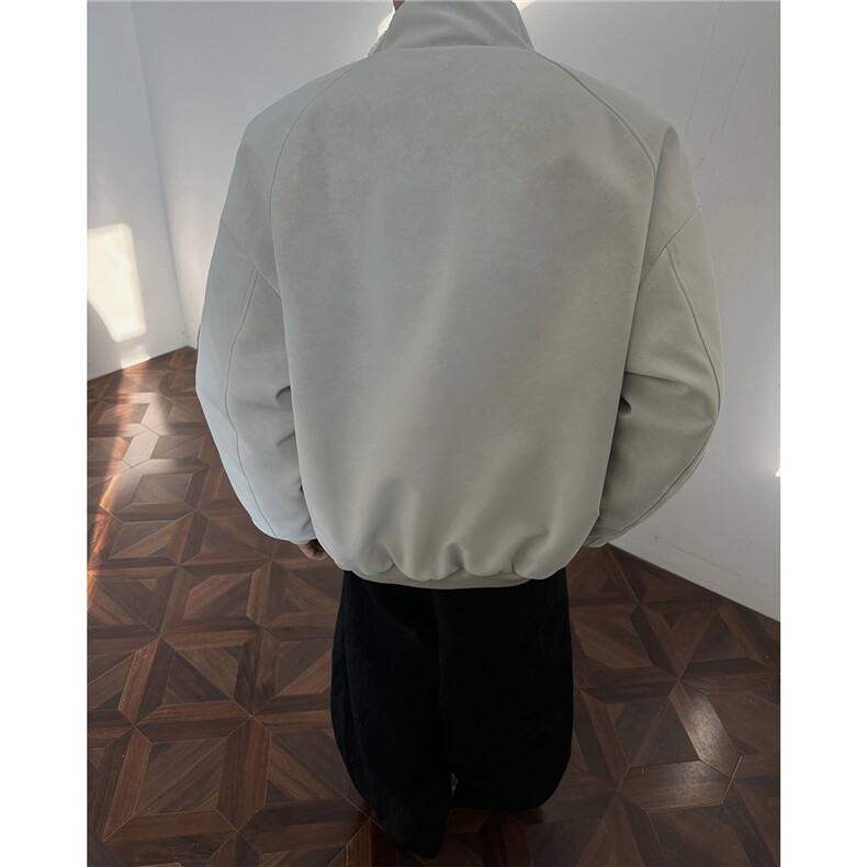 秋冬男士美式高街冬季重磅座山雕貂毛pu皮棉衣男女加厚外套,男装皮衣,电商B319