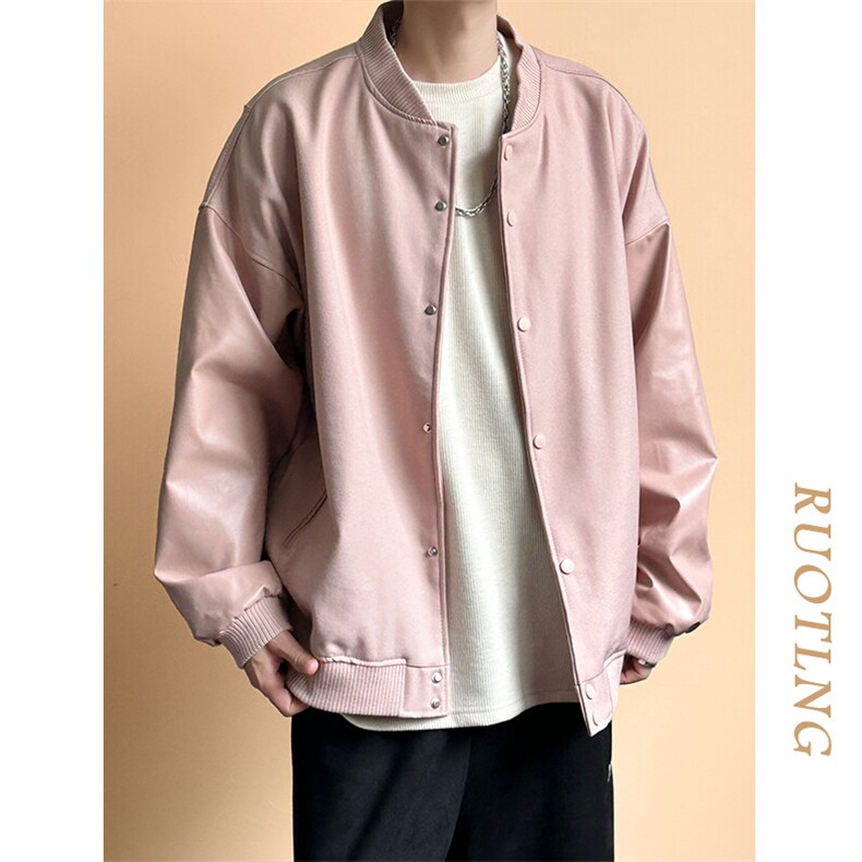 主推现货秋冬拼接皮衣夹克外套男A351-AP2516-P95,男装夹克,电商A351