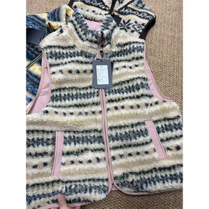 高品 户外山系费尔岛羊羔毛双面穿摇粒绒背心外套男女 A1142-P105图片