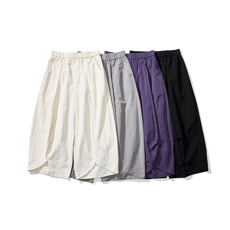白底平铺夏季大码日系港风山系直筒休闲哈伦阔腿裤男女K281/P55,男装休闲裤,钱塘713