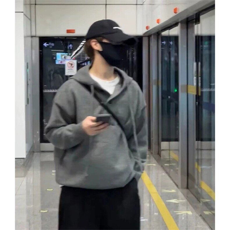 抖音得物 保暖立领拉链针织外套秋冬宽松慵懒风纯色毛衣上衣AM047图片
