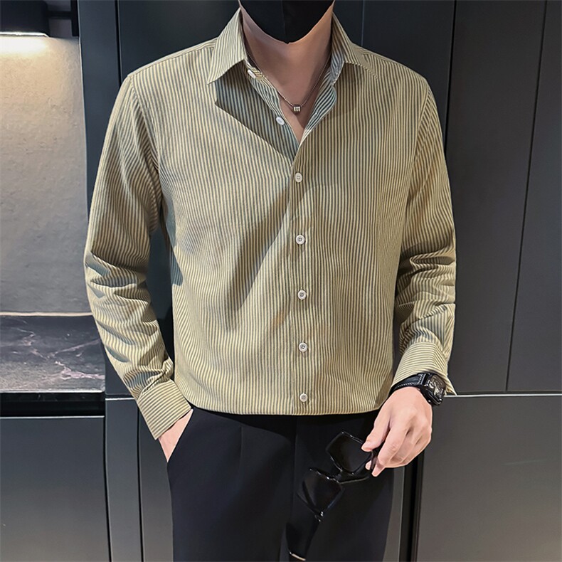 主推新款足货秋冬男士内搭长袖衬衫小伙店主条纹衬衣C601P48控78,男装衬衫,星座301B-1