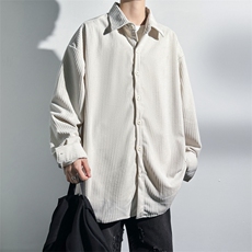 光影墙灯芯绒长袖衬衫男秋季新款衬衣外套休闲上衣服3311-P55，男装衬衫，星座205-1