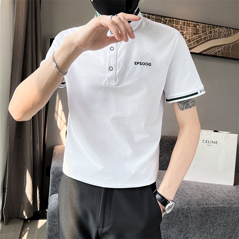 3031-P40男士短袖T恤夏季新款精神小伙半袖上衣服潮牌修身潮流男,男装T恤,电商D310B-1