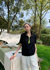 新款韩版、小立领拼色半拉链设计，其它，碧沁伊人