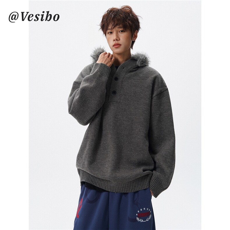 北极绒大毛领连帽毛衣毛领可拆MYS78图片