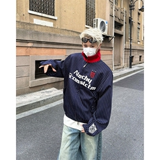 美式街头翻领条纹夹克男cleanfit高街宽松飞行服外套JK08566-P68，男装夹克，星座308B-2