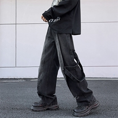 美式高街牛仔裤男女潮牌个性显高休闲裤G6139/P58，男装牛仔裤，电商D202-1
