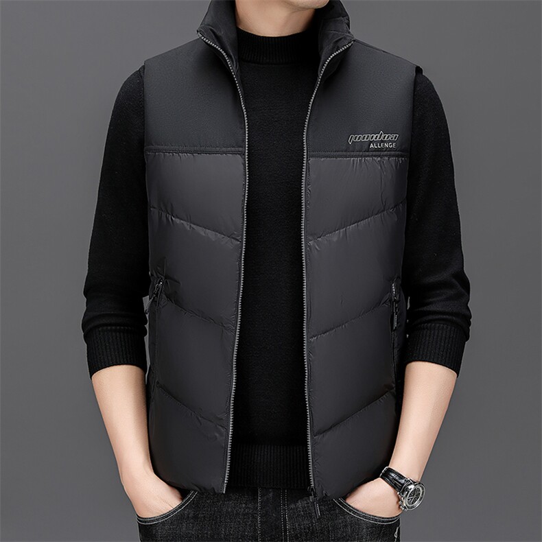 BZW2217钱塘2020-2新款时尚休闲冬季厚款中年男士羽绒服马甲P155图片