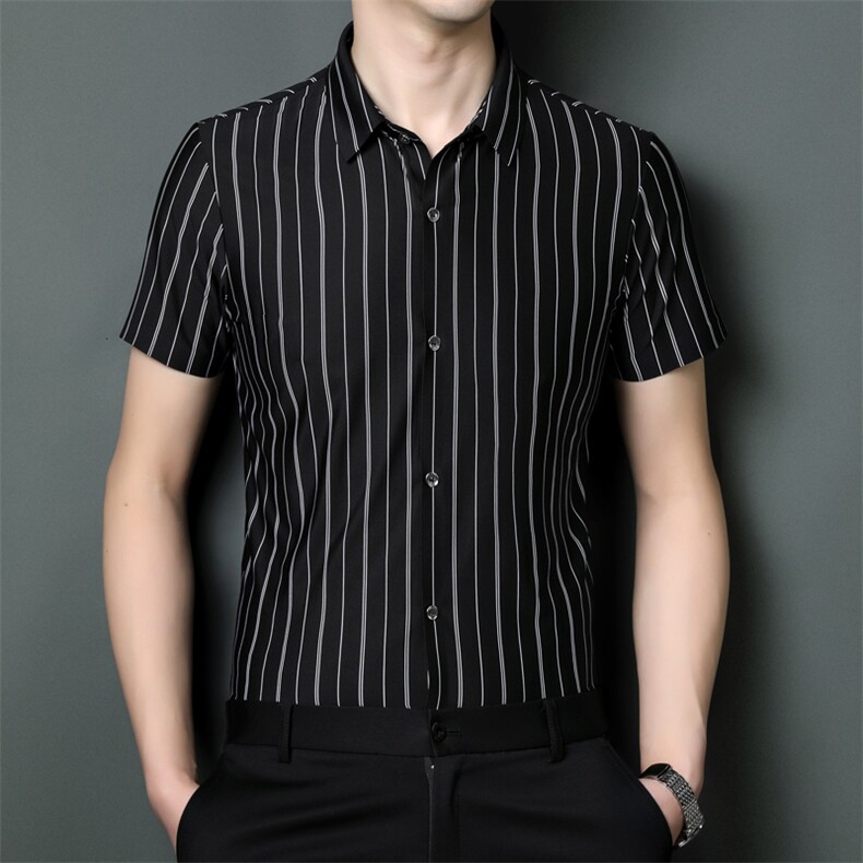 SQY9828男式2023年夏季新款衬衫男短袖商务时尚休闲衬衣男装P80,男装衬衫,电商B360