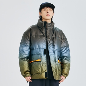 冬季立领亮面渐变加厚保暖外套潮牌宽松羽绒服A305-3758-P200图片