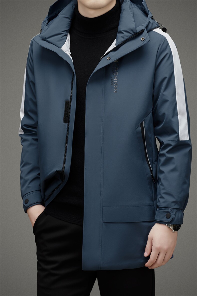 男士可脱卸帽御寒羽绒服2023冬季新款加厚保暖中年男装休闲外套,男装羽绒服,电商B212（原钱塘6029）