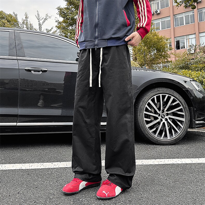 K3301-P40后双贴袋全橡筋腰休闲直筒裤男秋宽松纯棉百搭长裤,男装休闲裤,电商A178