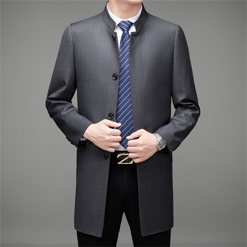 BAMJ8712春秋款商务精品男士派克风衣中长款简约大气高端P170，男装风衣，钱塘207-2