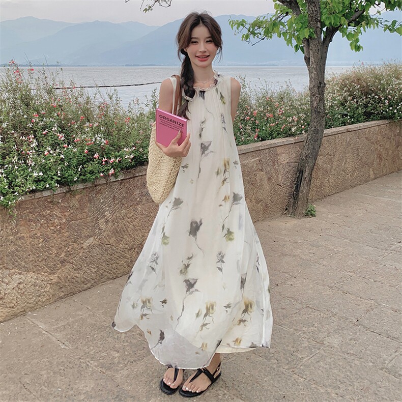 花色连衣裙2893款P110K198,女装连衣裙,诺蝶