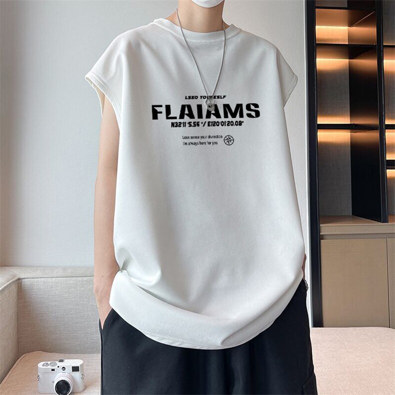 可设48小时发货支持抖音得物来样二开240克重磅美式麂皮绒背心t恤，男装背心/马甲，电商A486-1