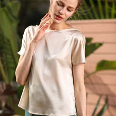 优雅白色一字领短袖T恤简约百搭显瘦上衣夏季必备单品，女装T恤，澳冬特羊绒