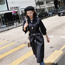 大货已出秋季新款明线设计风衣外套浙宝262A-A005，女装风衣，Yologo