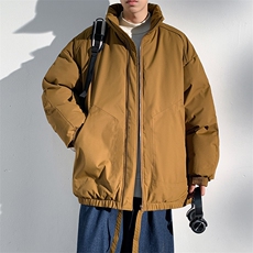 现货冬季美式休闲加厚雪山外套夹克立领纯色三防户外工装棉服，男装夹克，电商A486