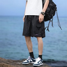 港风夏款男短裤字母刺绣冰丝皱宽松五分裤D130P30，男装牛仔裤，星座1013-1