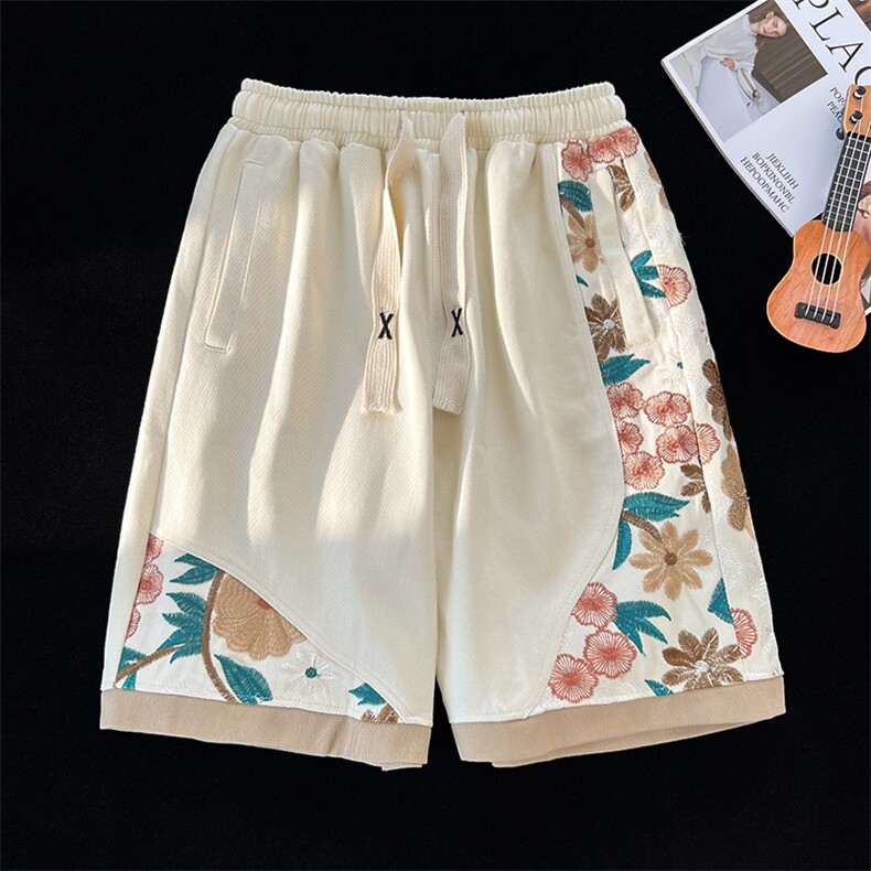 潮刺绣中式五分休闲短裤k40-p50-控78，男装牛仔裤，星座816-2（原B366-1）