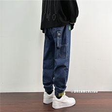 k301-p55-控78M-5XL牛仔黄泥在高阶宽松大码牛仔裤cityboy，男装牛仔裤，星座116