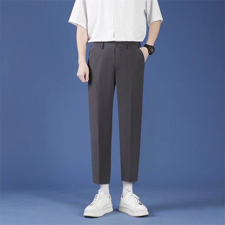 轻熟风西裤男士韩版修身小直筒裤男士休闲裤九分西装裤B11-P40,男装休闲裤,星座1116A-2（原606A-1）