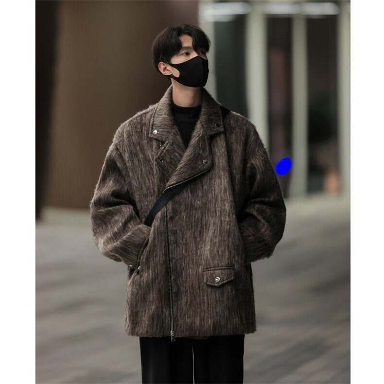 秋冬季短款毛呢大衣男韩系高级感痞帅炸街夹克外套812-F651-P118图片