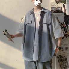 衬衫男生短袖夏季韩版潮流衣服设计感高级感帅气衬衣炸街~C1002，男装衬衫，星座601-2