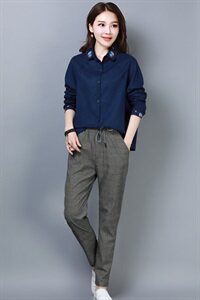 修身百搭优雅休闲长袖套装/套裙2021年夏季潮流简约个性显瘦图片