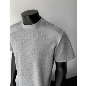 美式重磅cleanfit正肩设计短袖T恤夏季重磅硬汉小领口半袖衣服男图片