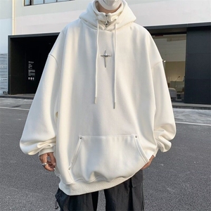 假两件连帽卫衣男2026春季新款潮牌高街美式半拉链外套WB425-P36图片