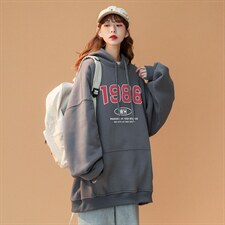 2024春季新款小众连帽卫衣1986简约宽松印花外套insW254P35控58，男装卫衣，A247A