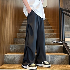 XZ616夏季薄款压褶设计款宽松冰丝透气休闲裤TY1035特P35控68，男装休闲裤，星座512A（原616）