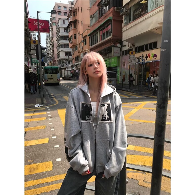 简约文艺纯棉华棉复合人像印花贴布绣卫衣百搭潮流新款原宿日系,男装卫衣,星座1210-1