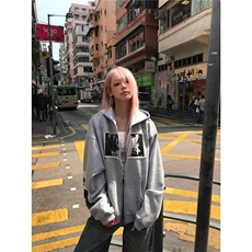 简约文艺纯棉华棉复合人像印花贴布绣卫衣百搭潮流新款原宿日系，男装卫衣，星座1210-1
