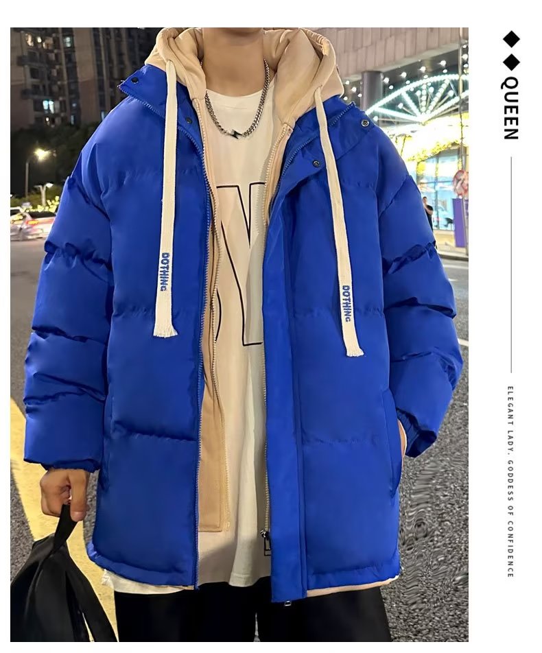 假两件连帽棉服男秋冬保暖防寒棉衣潮流外套青少年MY062-P78,男装棉衣,星座1109-3