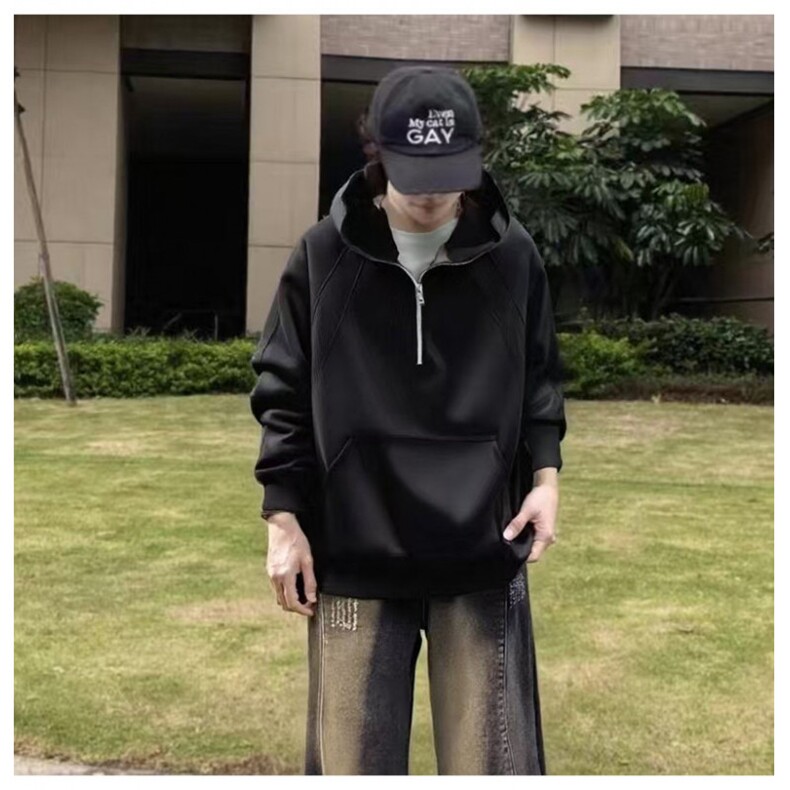 网图秋季重磅直播380克全棉拉链套头连帽卫衣外套AH908-P45,女装短外套,四季星座610B