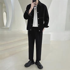 男新款呢子大衣秋冬妮子毛呢拼色宽松夹克外套A236-JK-5037-P135，男装夹克，电商A236